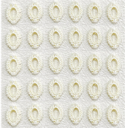 30 vnt. mišrių spalvų tuščiaviduriai ovalūs nagų rėmo žavesiai Priedai 3D nagų dailės puošmenos Medžiagos Medžiagos Manikiūras Deocr Dalys