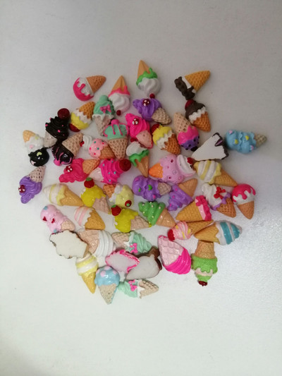 20 vnt. spurga nagų žavesys DONUT ledinuko formos pakabukai akriliniams nagams dervos nagų dailė.