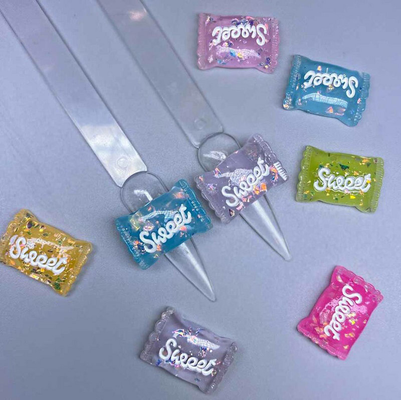 20 vnt. spurga nagų žavesys DONUT ledinuko formos pakabukai akriliniams nagams dervos nagų dailė.