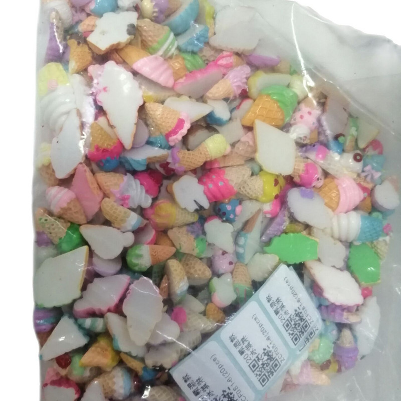 20 vnt. spurga nagų žavesys DONUT ledinuko formos pakabukai akriliniams nagams dervos nagų dailė.