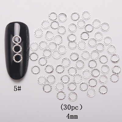 HNUIX 100 buc noi 3d nail art deco argint mini japonia din aliaj de aur nituri goale instrumente hardware kawaii cerc unghii