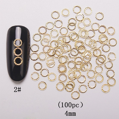 HNUIX 100 buc noi 3d nail art deco argint mini japonia din aliaj de aur nituri goale instrumente hardware kawaii cerc unghii