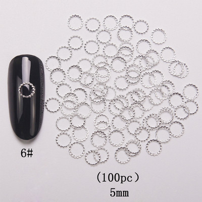 HNUIX 100 buc noi 3d nail art deco argint mini japonia din aliaj de aur nituri goale instrumente hardware kawaii cerc unghii