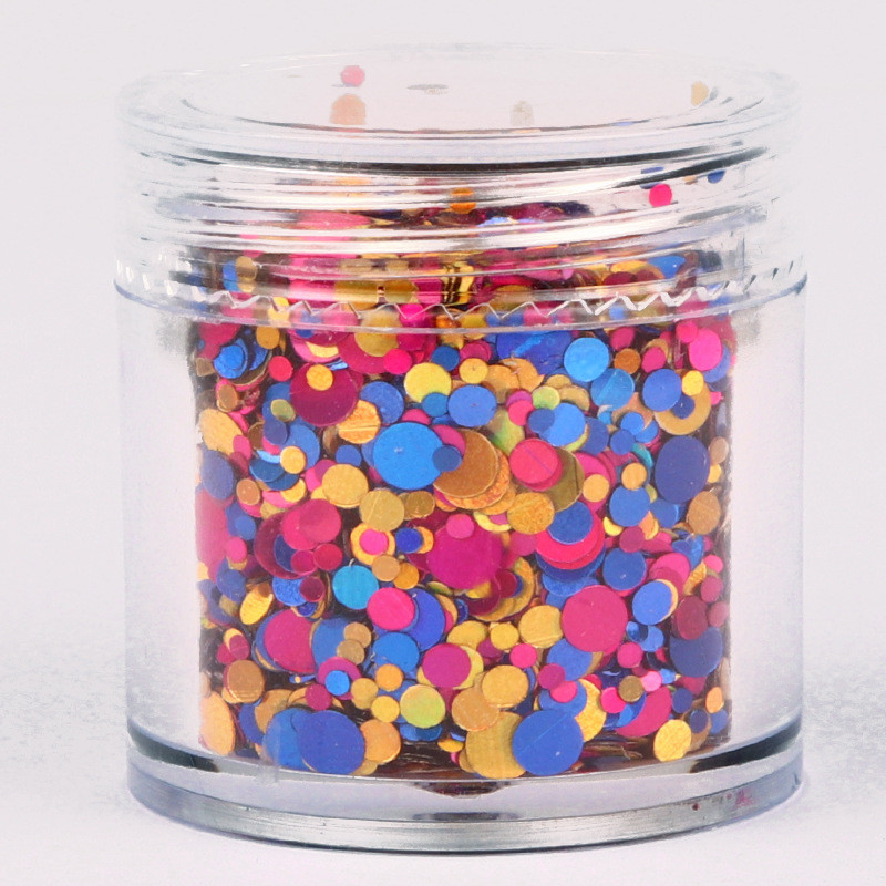 10 ml/dėžutė apvalių nagų blizgučiai spalvingi mišraus dydžio nagai dribsniai apskritimai blizgantys Paillette žavesio nagų dailės dekoravimo manikiūras