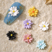 50PCS 3D akrilni cvijet Nail Art Charms Daisy Chrysanthemum Design Dodaci za dekoraciju za manikuru Pribor za nokte za profesionalce