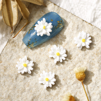 50PCS 3D akrilni cvijet Nail Art Charms Daisy Chrysanthemum Design Dodaci za dekoraciju za manikuru Pribor za nokte za profesionalce