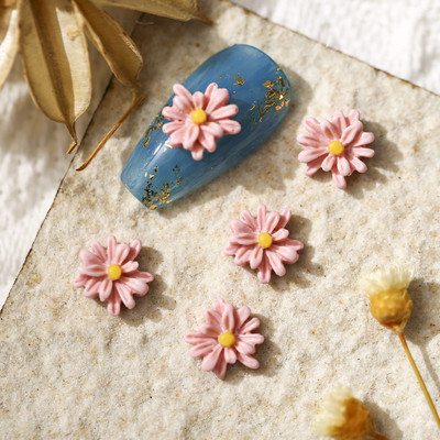 50PCS 3D akrilni cvijet Nail Art Charms Daisy Chrysanthemum Design Dodaci za dekoraciju za manikuru Pribor za nokte za profesionalce