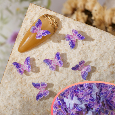 50 vnt Nail Butterfly Fairy Color Smart 3D sklandžiai mažas drugelis spalvotas dažymas spausdinimas nedeformuojamas nagų dekoravimas