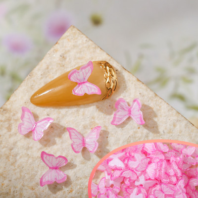 50 vnt Nail Butterfly Fairy Color Smart 3D sklandžiai mažas drugelis spalvotas dažymas spausdinimas nedeformuojamas nagų dekoravimas