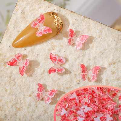 50 vnt Nail Butterfly Fairy Color Smart 3D sklandžiai mažas drugelis spalvotas dažymas spausdinimas nedeformuojamas nagų dekoravimas