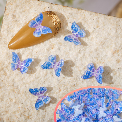 50 vnt Nail Butterfly Fairy Color Smart 3D sklandžiai mažas drugelis spalvotas dažymas spausdinimas nedeformuojamas nagų dekoravimas