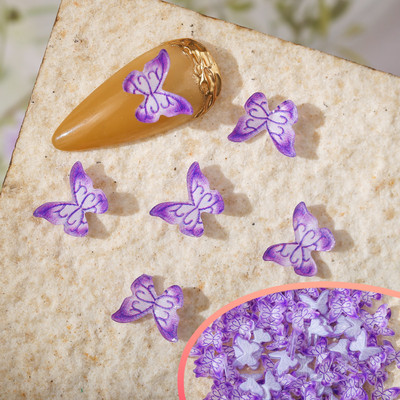 50 vnt Nail Butterfly Fairy Color Smart 3D sklandžiai mažas drugelis spalvotas dažymas spausdinimas nedeformuojamas nagų dekoravimas