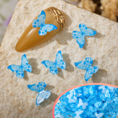 50 vnt Nail Butterfly Fairy Color Smart 3D sklandžiai mažas drugelis spalvotas dažymas spausdinimas nedeformuojamas nagų dekoravimas