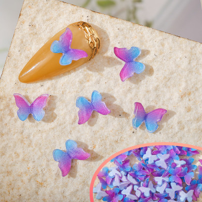 50 vnt Nail Butterfly Fairy Color Smart 3D sklandžiai mažas drugelis spalvotas dažymas spausdinimas nedeformuojamas nagų dekoravimas