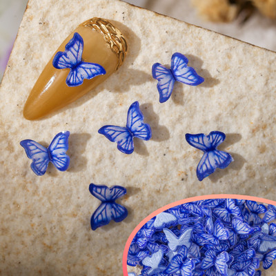 50 vnt Nail Butterfly Fairy Color Smart 3D sklandžiai mažas drugelis spalvotas dažymas spausdinimas nedeformuojamas nagų dekoravimas