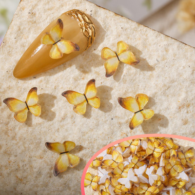 50 vnt Nail Butterfly Fairy Color Smart 3D sklandžiai mažas drugelis spalvotas dažymas spausdinimas nedeformuojamas nagų dekoravimas