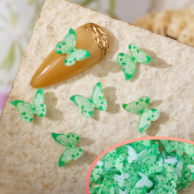 50 vnt Nail Butterfly Fairy Color Smart 3D sklandžiai mažas drugelis spalvotas dažymas spausdinimas nedeformuojamas nagų dekoravimas