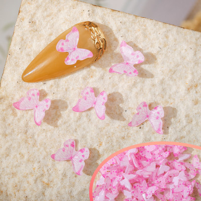 50 vnt Nail Butterfly Fairy Color Smart 3D sklandžiai mažas drugelis spalvotas dažymas spausdinimas nedeformuojamas nagų dekoravimas