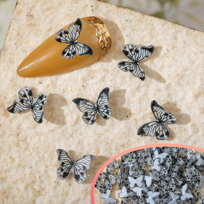 50 vnt Nail Butterfly Fairy Color Smart 3D sklandžiai mažas drugelis spalvotas dažymas spausdinimas nedeformuojamas nagų dekoravimas