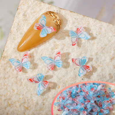 50 vnt Nail Butterfly Fairy Color Smart 3D sklandžiai mažas drugelis spalvotas dažymas spausdinimas nedeformuojamas nagų dekoravimas