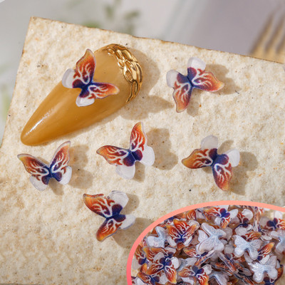 50 vnt Nail Butterfly Fairy Color Smart 3D sklandžiai mažas drugelis spalvotas dažymas spausdinimas nedeformuojamas nagų dekoravimas