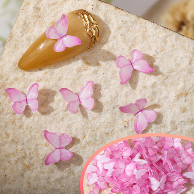 50 vnt Nail Butterfly Fairy Color Smart 3D sklandžiai mažas drugelis spalvotas dažymas spausdinimas nedeformuojamas nagų dekoravimas