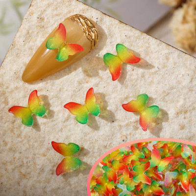 50 vnt Nail Butterfly Fairy Color Smart 3D sklandžiai mažas drugelis spalvotas dažymas spausdinimas nedeformuojamas nagų dekoravimas