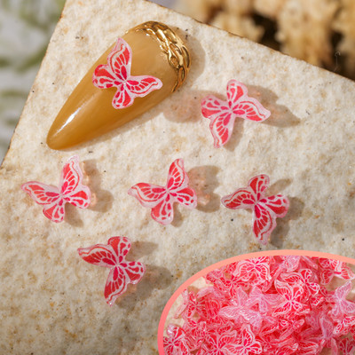 50 vnt Nail Butterfly Fairy Color Smart 3D sklandžiai mažas drugelis spalvotas dažymas spausdinimas nedeformuojamas nagų dekoravimas