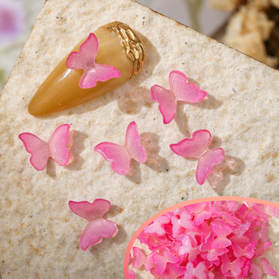 50 vnt Nail Butterfly Fairy Color Smart 3D sklandžiai mažas drugelis spalvotas dažymas spausdinimas nedeformuojamas nagų dekoravimas