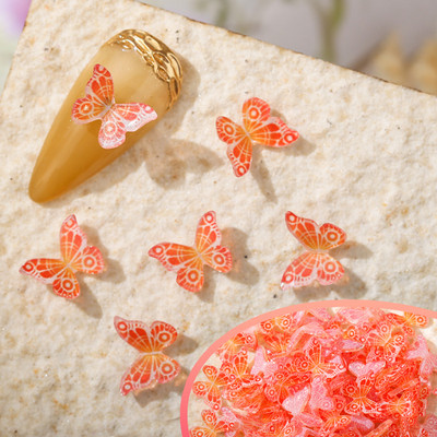 50 vnt Nail Butterfly Fairy Color Smart 3D sklandžiai mažas drugelis spalvotas dažymas spausdinimas nedeformuojamas nagų dekoravimas