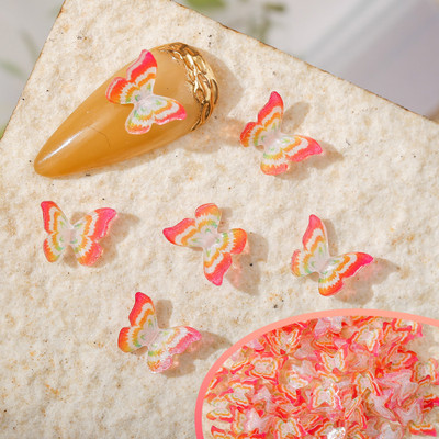 50 vnt Nail Butterfly Fairy Color Smart 3D sklandžiai mažas drugelis spalvotas dažymas spausdinimas nedeformuojamas nagų dekoravimas