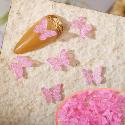 50 vnt Nail Butterfly Fairy Color Smart 3D sklandžiai mažas drugelis spalvotas dažymas spausdinimas nedeformuojamas nagų dekoravimas