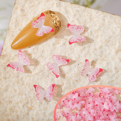 50 vnt Nail Butterfly Fairy Color Smart 3D sklandžiai mažas drugelis spalvotas dažymas spausdinimas nedeformuojamas nagų dekoravimas