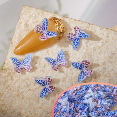 50 vnt Nail Butterfly Fairy Color Smart 3D sklandžiai mažas drugelis spalvotas dažymas spausdinimas nedeformuojamas nagų dekoravimas