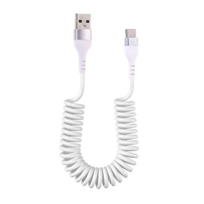 Cablu USB tip C pentru încărcare rapidă telescopică 1,5 m/1 m 5A pentru telefoane Android Samsung Huawei Android Accesorii Cablu de date USB pentru mașină