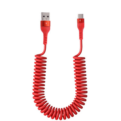 Cablu USB tip C pentru încărcare rapidă telescopică 1,5 m/1 m 5A pentru telefoane Android Samsung Huawei Android Accesorii Cablu de date USB pentru mașină