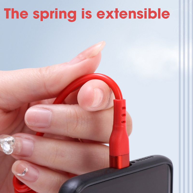 Cablu USB tip C pentru încărcare rapidă telescopică 1,5 m/1 m 5A pentru telefoane Android Samsung Huawei Android Accesorii Cablu de date USB pentru mașină