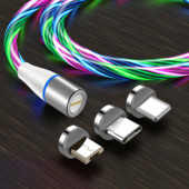 MVQF 6A Kiirlaadimine 120W magnetkaabel Voolava valgusega LED-mikro-USB kaabel Xiaomi jaoks Laadimine IPhone Charger Type C kaabel