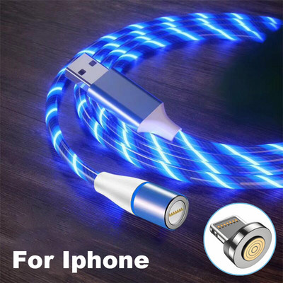MVQF 6A Kiirlaadimine 120W magnetkaabel Voolava valgusega LED-mikro-USB kaabel Xiaomi jaoks Laadimine IPhone Charger Type C kaabel