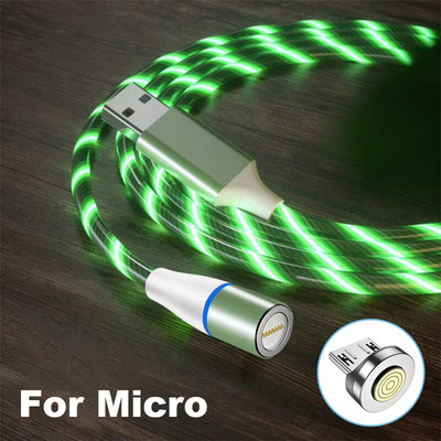 MVQF 6A Kiirlaadimine 120W magnetkaabel Voolava valgusega LED-mikro-USB kaabel Xiaomi jaoks Laadimine IPhone Charger Type C kaabel