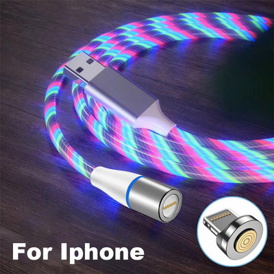 MVQF 6A Kiirlaadimine 120W magnetkaabel Voolava valgusega LED-mikro-USB kaabel Xiaomi jaoks Laadimine IPhone Charger Type C kaabel