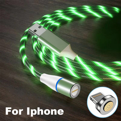MVQF 6A Kiirlaadimine 120W magnetkaabel Voolava valgusega LED-mikro-USB kaabel Xiaomi jaoks Laadimine IPhone Charger Type C kaabel