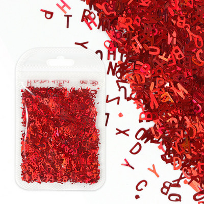 1Bag Sparkly Paillette Suurtähega Inglise Kirjaga Nael Litrid Värvid Holograafilised Küünte Glitter 3D Helbed Viilud Kunsti Aksessuaarid