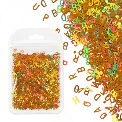 1Bag Sparkly Paillette Suurtähega Inglise Kirjaga Nael Litrid Värvid Holograafilised Küünte Glitter 3D Helbed Viilud Kunsti Aksessuaarid