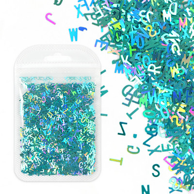 1Bag Sparkly Paillette Suurtähega Inglise Kirjaga Nael Litrid Värvid Holograafilised Küünte Glitter 3D Helbed Viilud Kunsti Aksessuaarid
