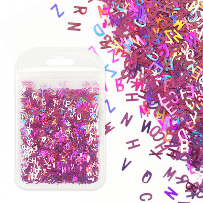1Bag Sparkly Paillette Suurtähega Inglise Kirjaga Nael Litrid Värvid Holograafilised Küünte Glitter 3D Helbed Viilud Kunsti Aksessuaarid