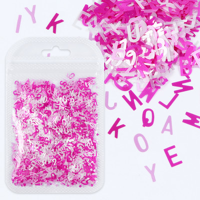 1Bag Sparkly Paillette Suurtähega Inglise Kirjaga Nael Litrid Värvid Holograafilised Küünte Glitter 3D Helbed Viilud Kunsti Aksessuaarid
