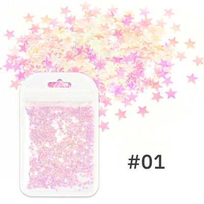 1Bag Sparkly Paillette Suurtähega Inglise Kirjaga Nael Litrid Värvid Holograafilised Küünte Glitter 3D Helbed Viilud Kunsti Aksessuaarid