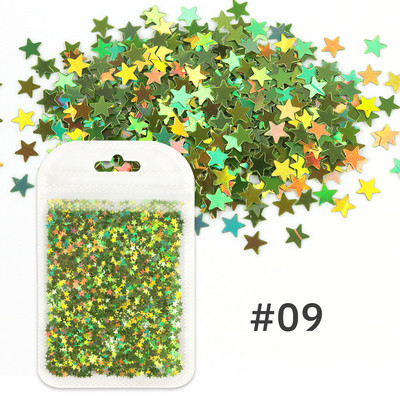 1Bag Sparkly Paillette Suurtähega Inglise Kirjaga Nael Litrid Värvid Holograafilised Küünte Glitter 3D Helbed Viilud Kunsti Aksessuaarid