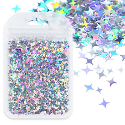 1Bag Sparkly Paillette Suurtähega Inglise Kirjaga Nael Litrid Värvid Holograafilised Küünte Glitter 3D Helbed Viilud Kunsti Aksessuaarid